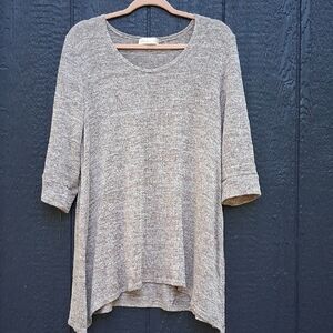 Chris & Carol Heathered Beige Tunic Top